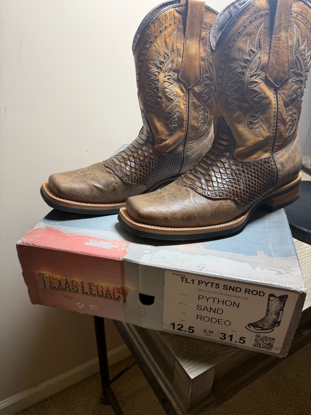 Men's Sand Python Rodeo Cowboy Boots